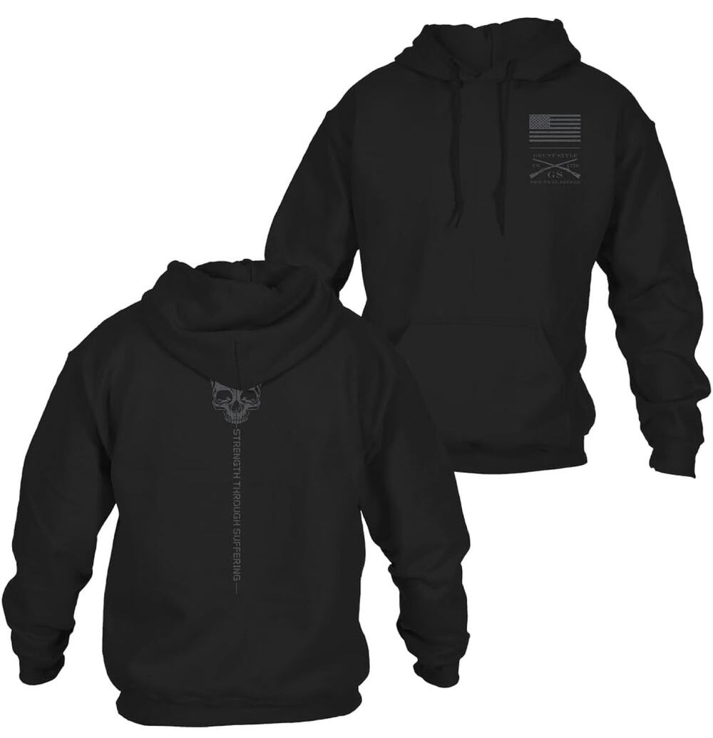 Grunt Style Mens Black This We'll Defend Skull Graphic Hoodie Size 2X